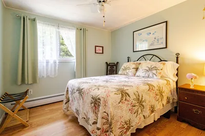 The guest room with its double bed